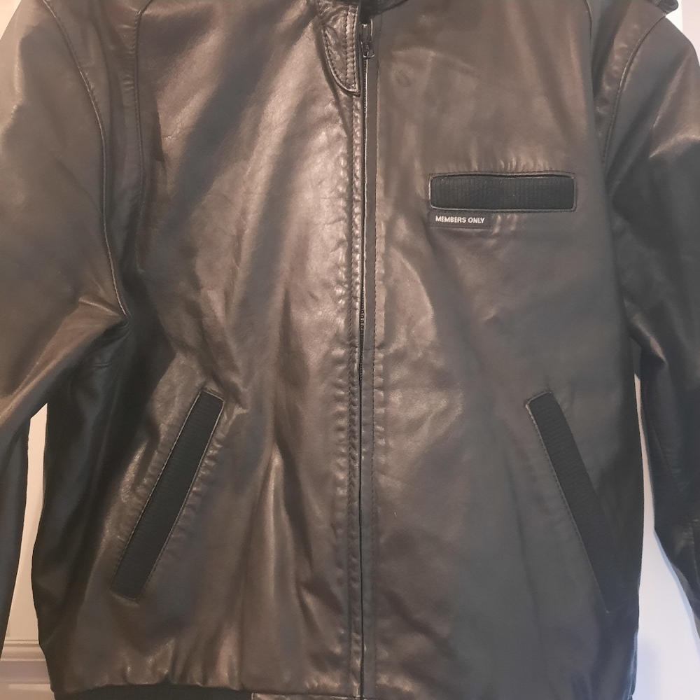 Men's Black Leather Jacket - Picture 2 of 16
